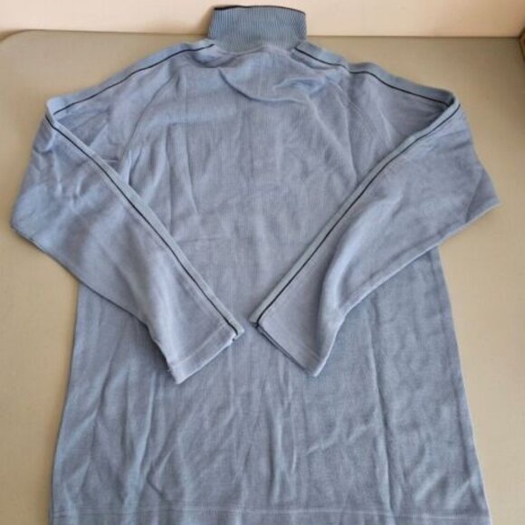 Hathaway Snap Ribbed Mock Neck Sweater/Pullover Blue Medium - Picture 2 of 6
